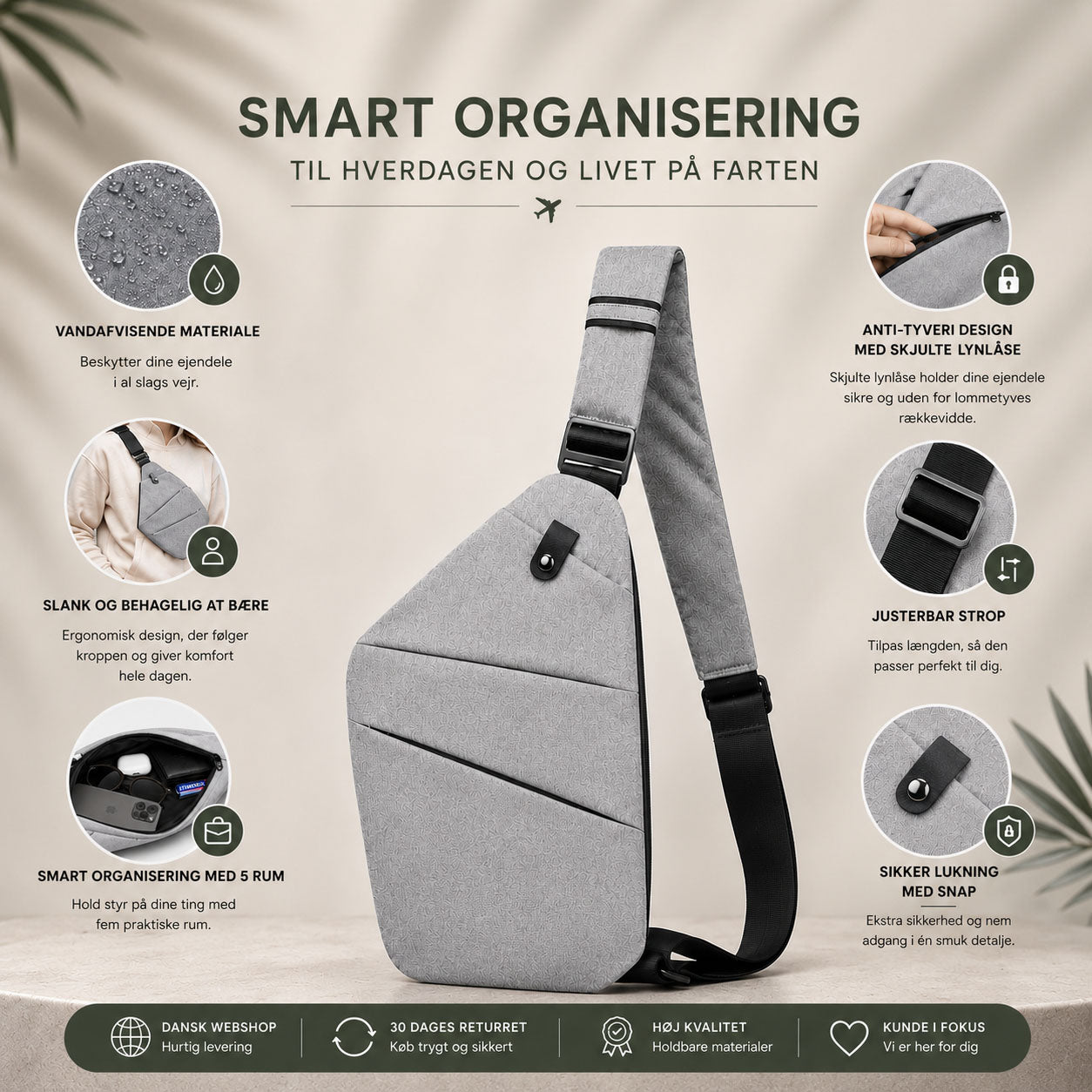 CROSSBODY TASKE (MØRKEGRØN)